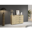 KOMMODE  in 120/81/42 cm  - Chromfarben/Eiche Artisan, Design, Holzwerkstoff/Metall (120/81/42cm) - Carryhome