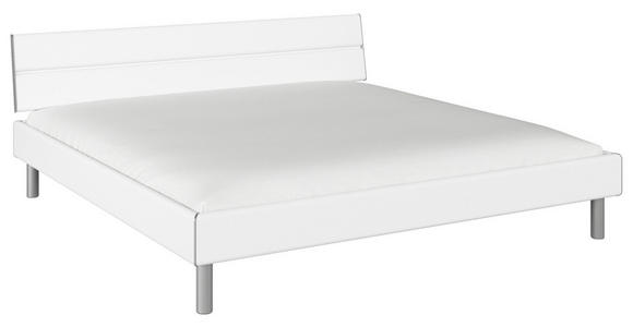 BETT 200/200 cm in Weiß - Alufarben/Weiß, Design, Holzwerkstoff/Metall (200/200cm) - Carryhome