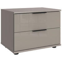 NACHTSCHRANK 52/40/38 cm  - Schwarz/Grau, KONVENTIONELL, Glas/Holzwerkstoff (52/40/38cm) - Boxxx