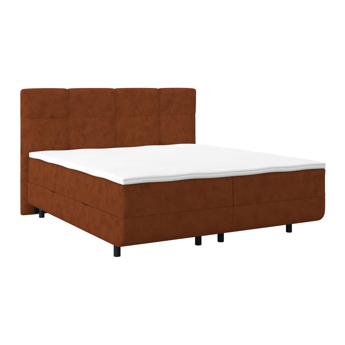 POLSTERBETT Bettkasten, Topper 180/200 cm  in Rostfarben  - Rostfarben/Schwarz, MODERN, Kunststoff/Textil (180/200cm) - MID.YOU