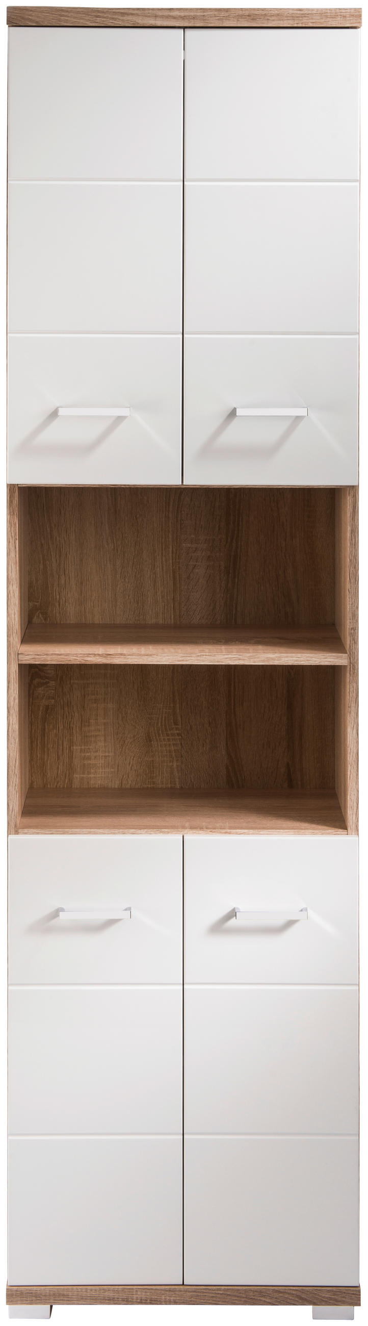 HOCHSCHRANK 50/192/31 cm  - Chromfarben/Weiß Hochglanz, MODERN, Holzwerkstoff/Kunststoff (50/192/31cm) - MID.YOU