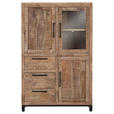 HIGHBOARD  in 95/145/40 cm  - Schwarz/Naturfarben, Design, Glas/Holz (95/145/40cm) - Landscape