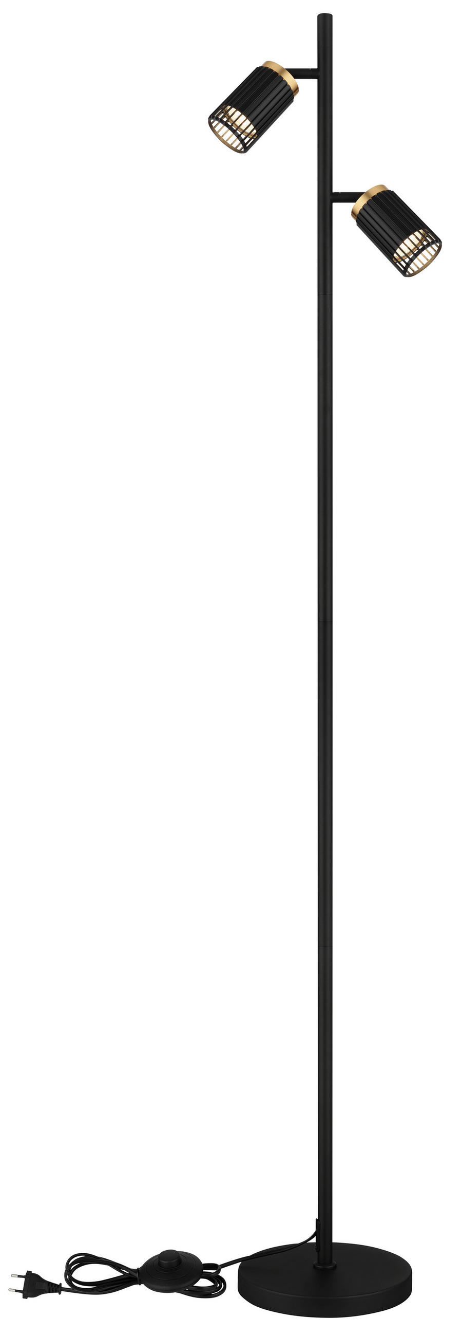 STOJACÍ LAMPA, 27,5/22/158 cm - černá/barvy zlata, Design, kov/plast (27,5/22/158cm) - Globo