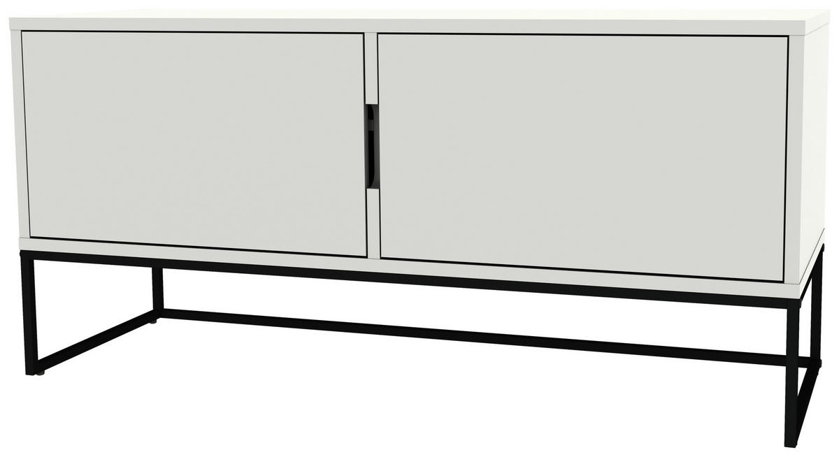 NÍZKÁ KOMODA, bílá, 118/57/43 cm - bílá/černá, Design, kov/kompozitní dřevo (118/57/43cm)
