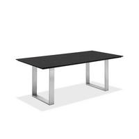 GARTENTISCH Kunststoff Edelstahlfarben, Grau rechteckig  - Edelstahlfarben/Grau, Design, Kunststoff/Metall (180/95/76cm)