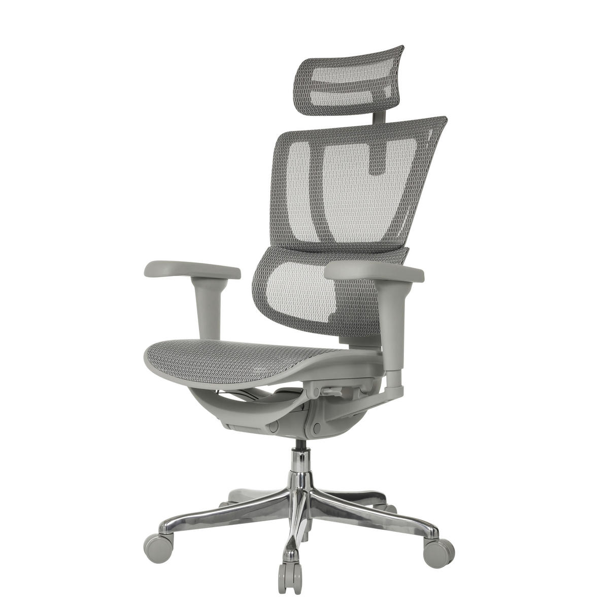 OTOČNÁ ŽIDLE, síť,  - šedá/barvy stříbra, Moderní, kov/textil (71/116 - 135/75cm) - MID.YOU