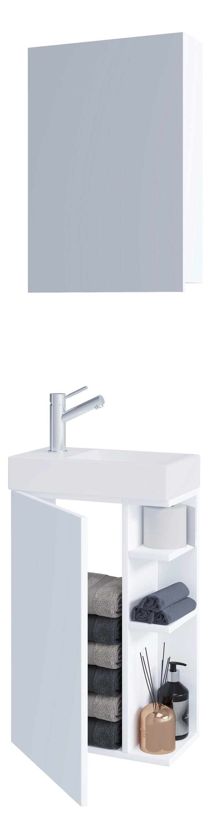 GÄSTEBAD - Weiss, Modern, Glas/Keramik (40cm) - MID.YOU