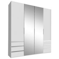 DREHTÜRENSCHRANK in Weiss, Silberfarben  - Chromfarben/Weiss, Modern, Glas/Holzwerkstoff (200/216/58cm) - MID.YOU