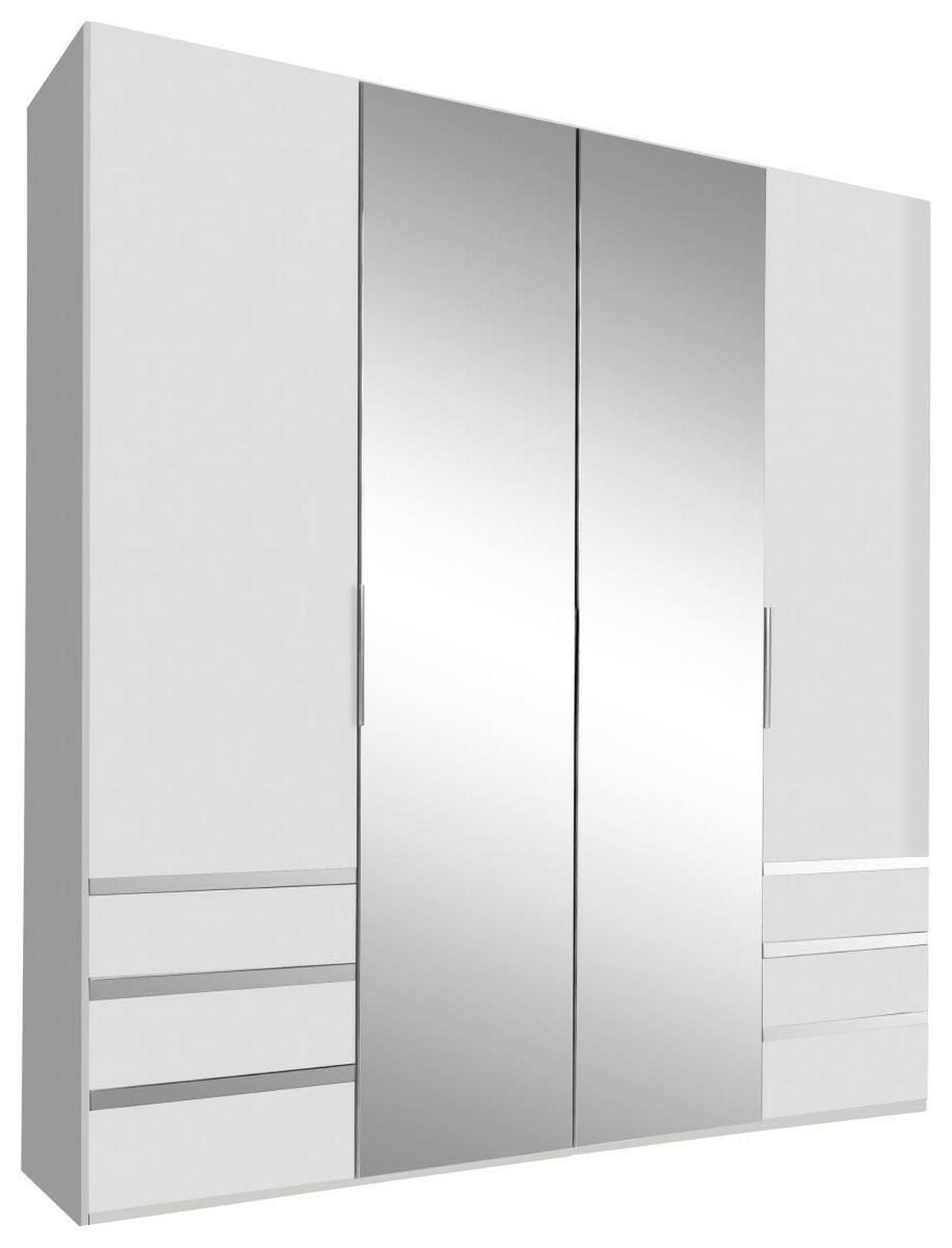 DREHTÜRENSCHRANK in Weiss, Silberfarben  - Chromfarben/Weiss, Modern, Glas/Holzwerkstoff (200/216/58cm) - MID.YOU