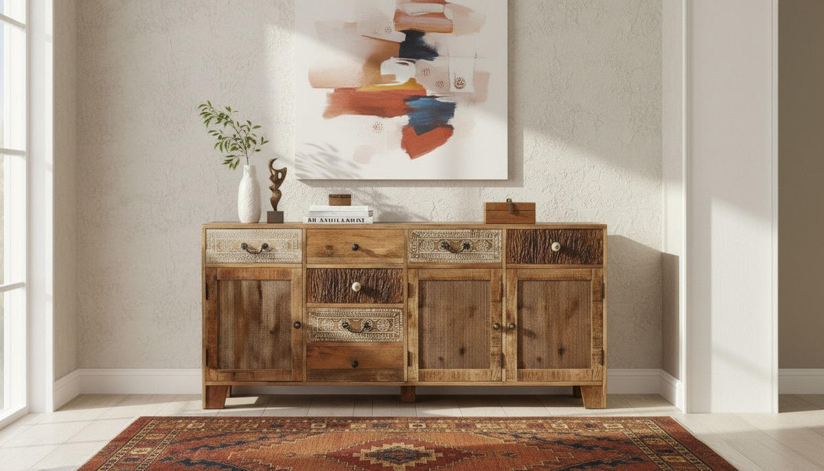 SIDEBOARD  180/80/44 cm 7 Schublade(n)  - Dunkelbraun/Messingfarben, Design, Keramik/Holz (180/80/44cm) - Landscape