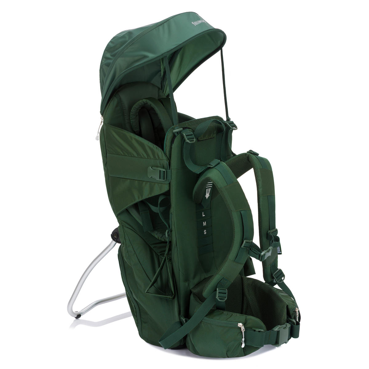 RÜCKENTRAGE Trekking  - Dunkelgrün/Silberfarben, Basics, Textil/Metall (30/90/73cm) - Fillikid