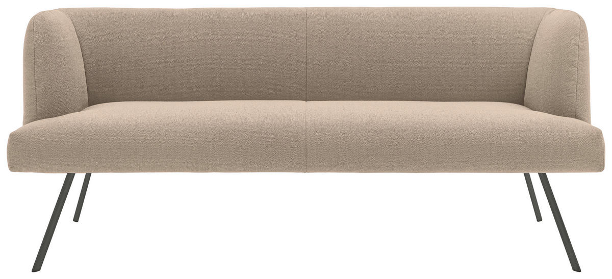 SITZBANK in Metall, Textil Anthrazit, Sandfarben  - Sandfarben/Anthrazit, Design, Textil/Metall (160/87/64cm) - Venjakob