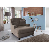 XXL-SESSEL - Taupe/Dunkelbraun, KONVENTIONELL, Holz/Textil (109/104/145cm) - Sit & More