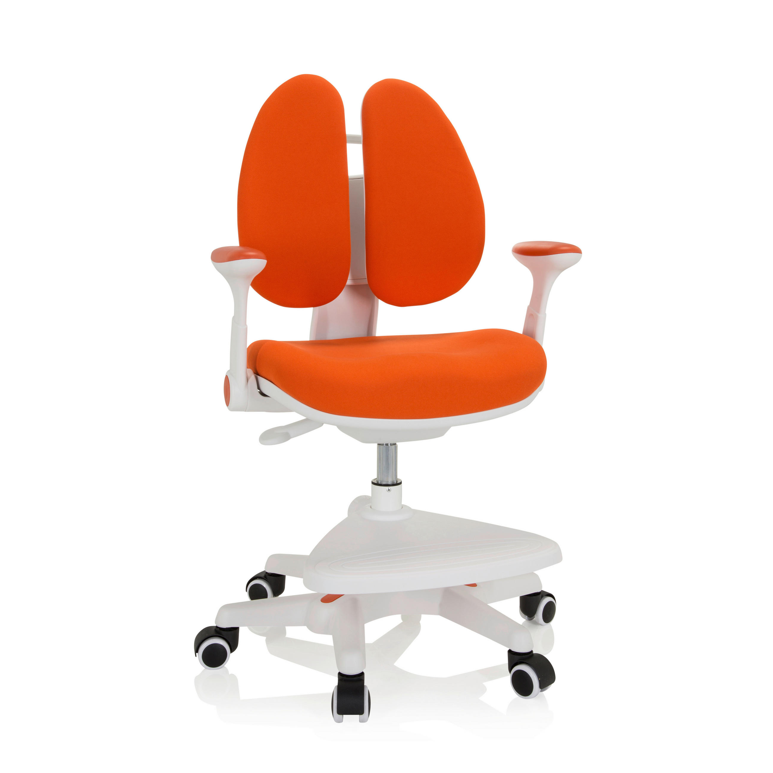 SNURRSTOL FÖR UNGDOMAR  i nätklädsel orange, vit  - orange/vit, Modern, textil/plast (56/88/52cm) - MID.YOU