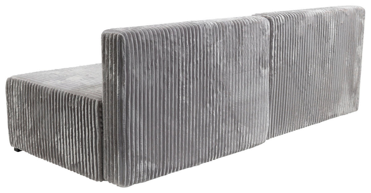 ECKSOFA in Cord Hellgrau  - Hellgrau/Schwarz, Modern, Holz/Textil (145/210cm) - MID.YOU