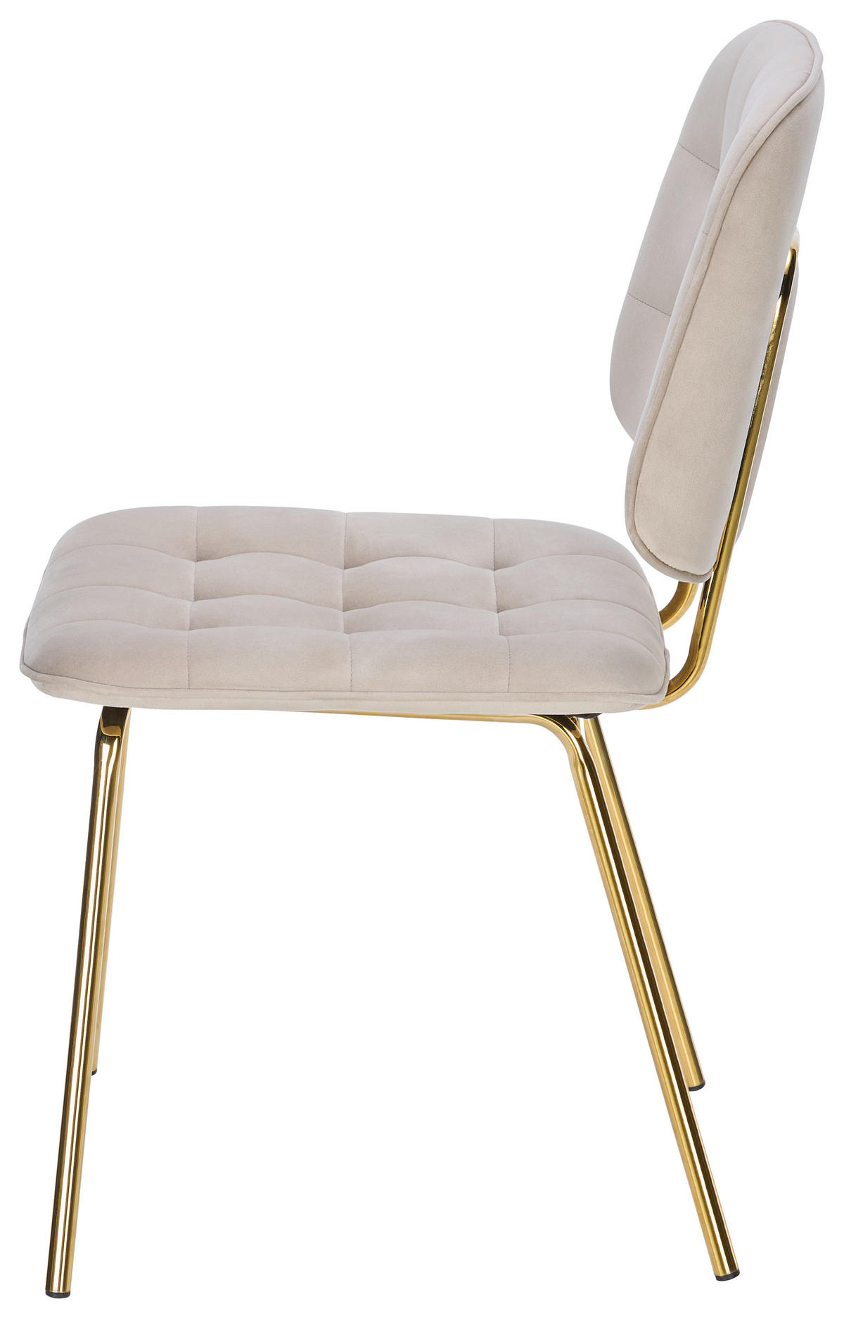 STUHL Samt Goldfarben, Taupe Pappel Sperrholz  - Taupe/Goldfarben, MODERN, Holz/Textil (49/88/57cm) - Livetastic