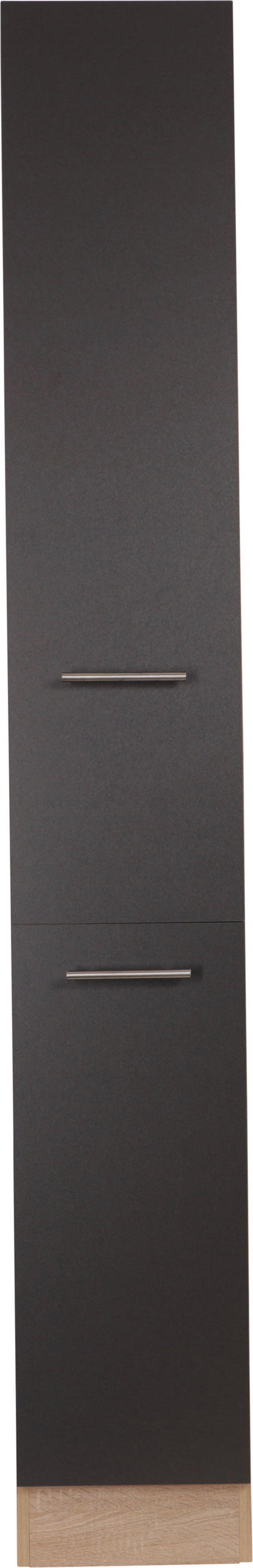 APOTHEKERSCHRANK 30/200/60 cm  in Grau, Eichefarben  - Eichefarben/Silberfarben, Basics, Holzwerkstoff/Metall (30/200/60cm) - Respekta