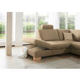 ECKSOFA in Mikrofaser Beige  - Wildeiche/Beige, KONVENTIONELL, Holz/Textil (236/286cm) - Voleo