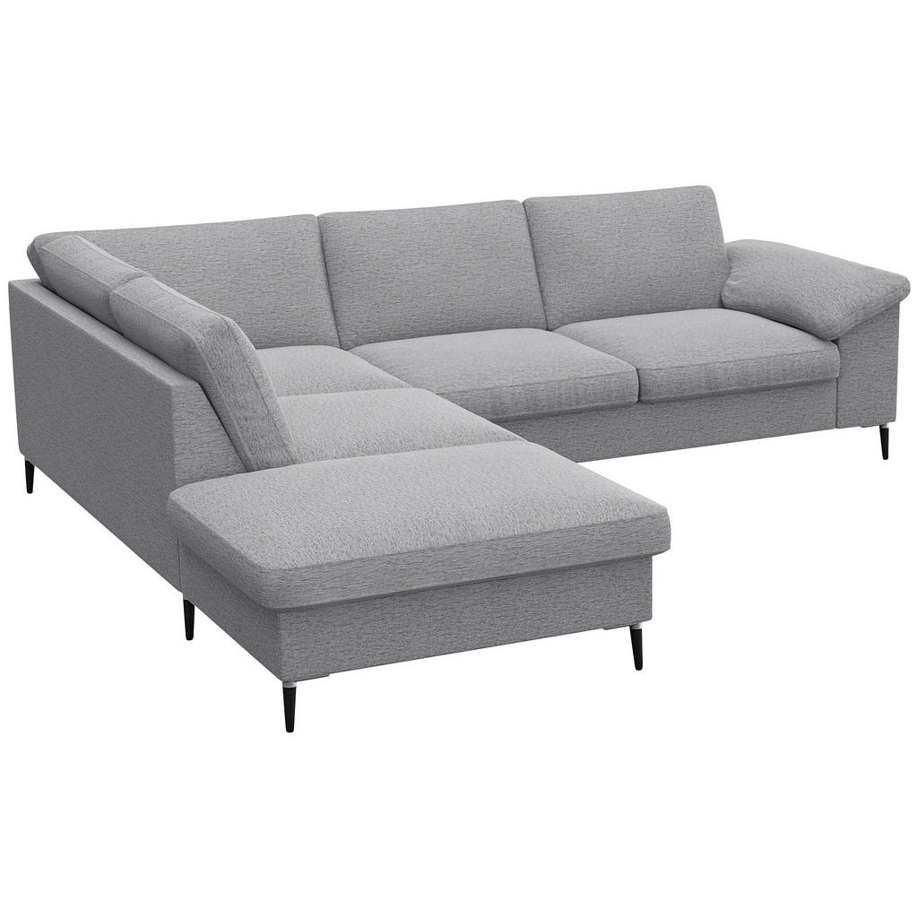 Thumbnail - Livetastic Ecksofa, Hellgrau, Textil, 5-Sitzer, Füllung: Federn, Schaumstoff,Schaumstoff, Ottomane links, L-Form, 247x22...