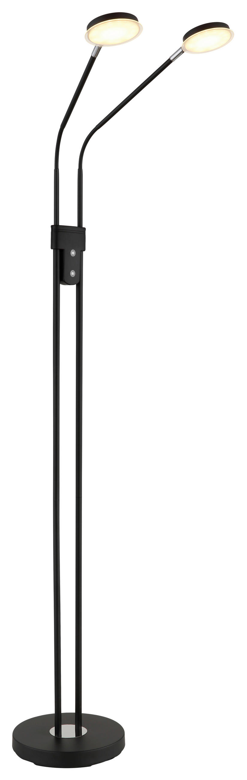 LED-STEHLEUCHTE Silvio 93/25 cm  - Schwarz/Weiß, Design, Kunststoff/Metall (93/25cm) - Globo