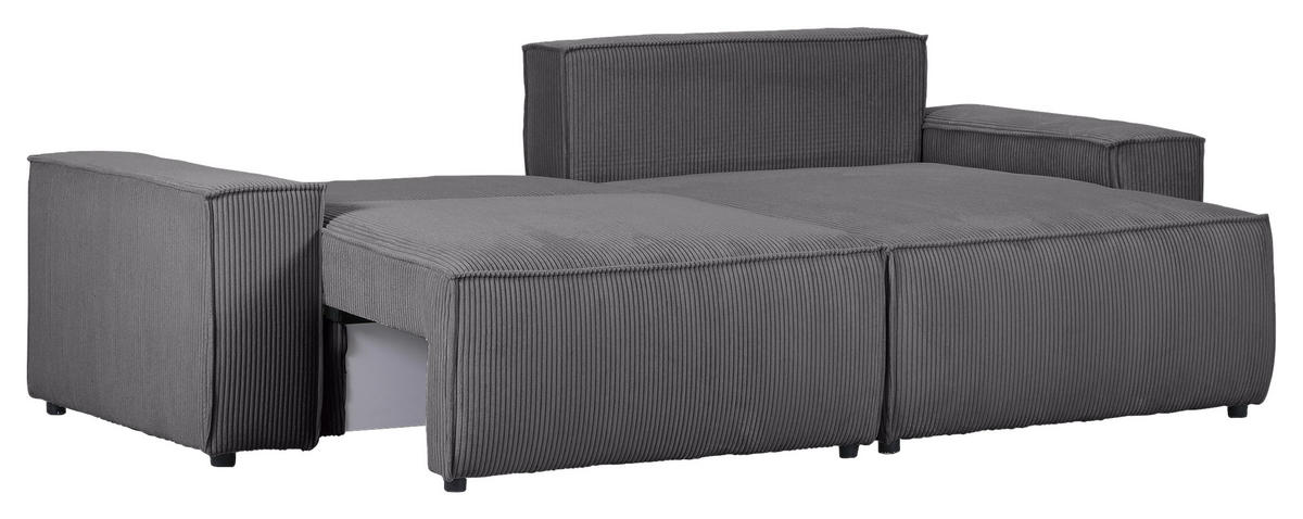 HÖRNSOFFA i manchester mörkgrå  - mörkgrå/svart, Klassisk, textil/plast (250/153cm) - MID.YOU