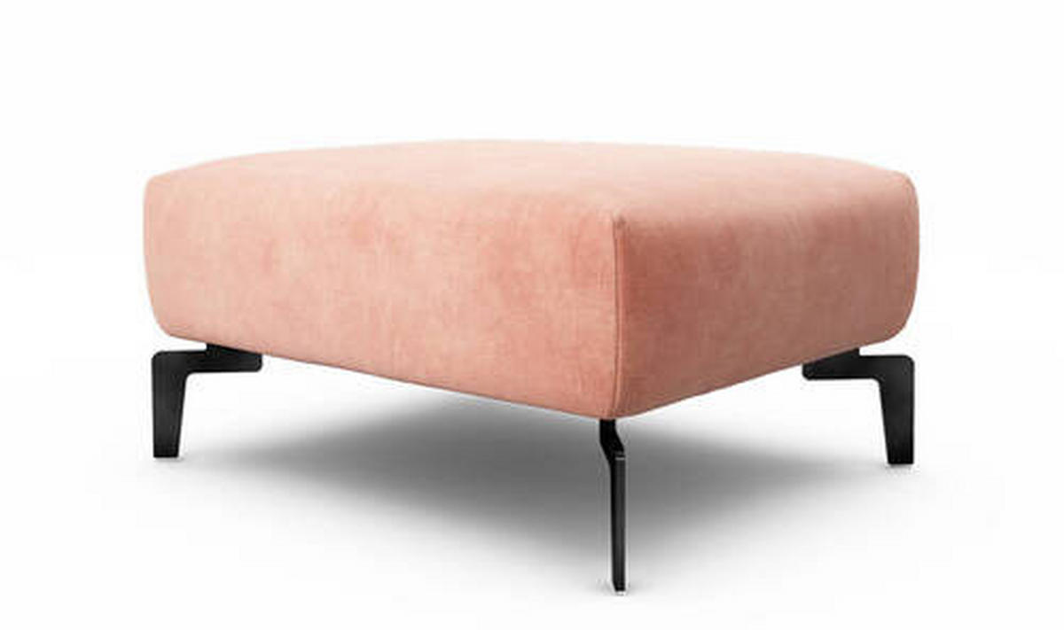 HOCKER in Textil Rosa  - Schwarz/Rosa, Design, Textil/Metall (90/70/46cm) - SENSOO