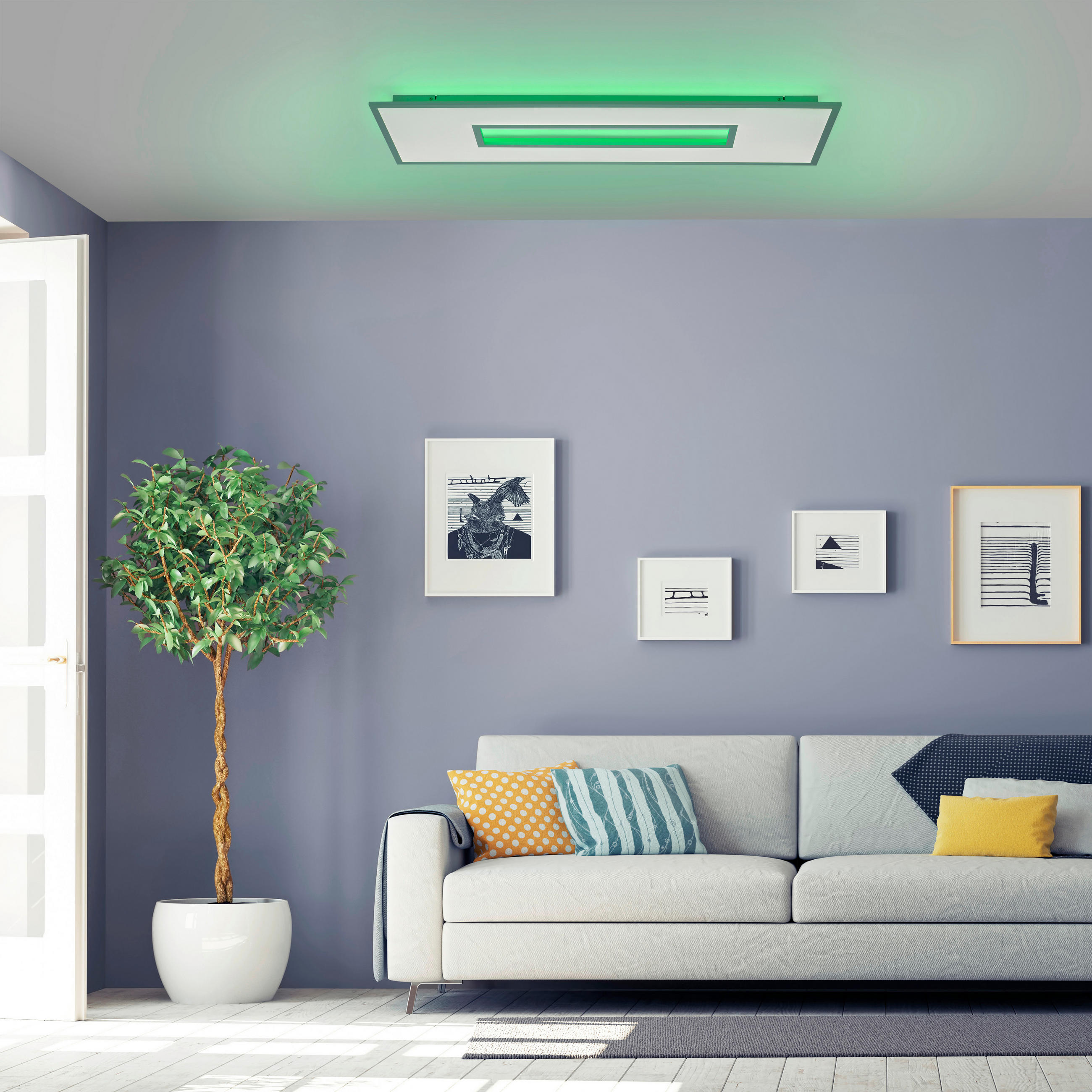 LED-DECKENLEUCHTE Recess 120/40/5 cm   - Weiß, Design, Metall (120/40/5cm)
