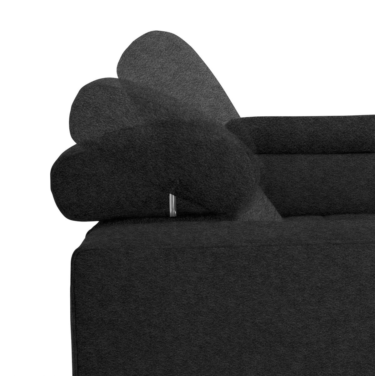 ECKSOFA in Mikrofaser Anthrazit  301/207 cm  - Anthrazit/Schwarz, Design, Textil/Metall (301/207cm) - Xora