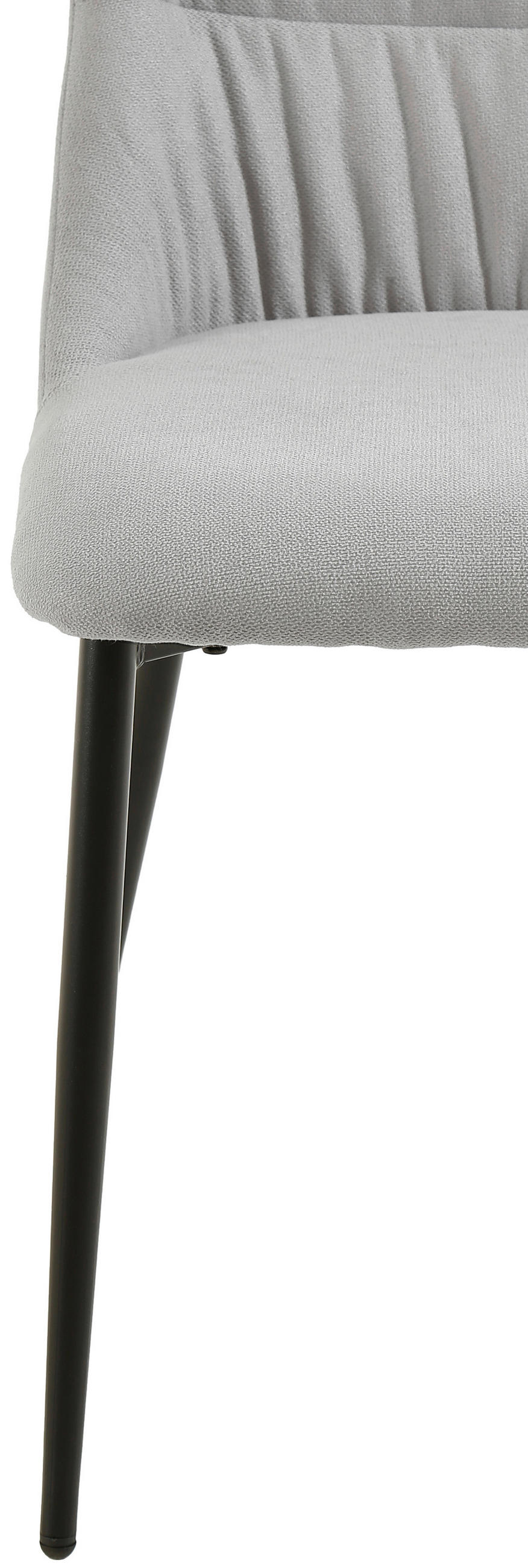 STUHL Leinenoptik Schwarz, Hellgrau  - Hellgrau/Schwarz, Design, Textil/Metall (46,5/86,5/58cm) - Ti'me