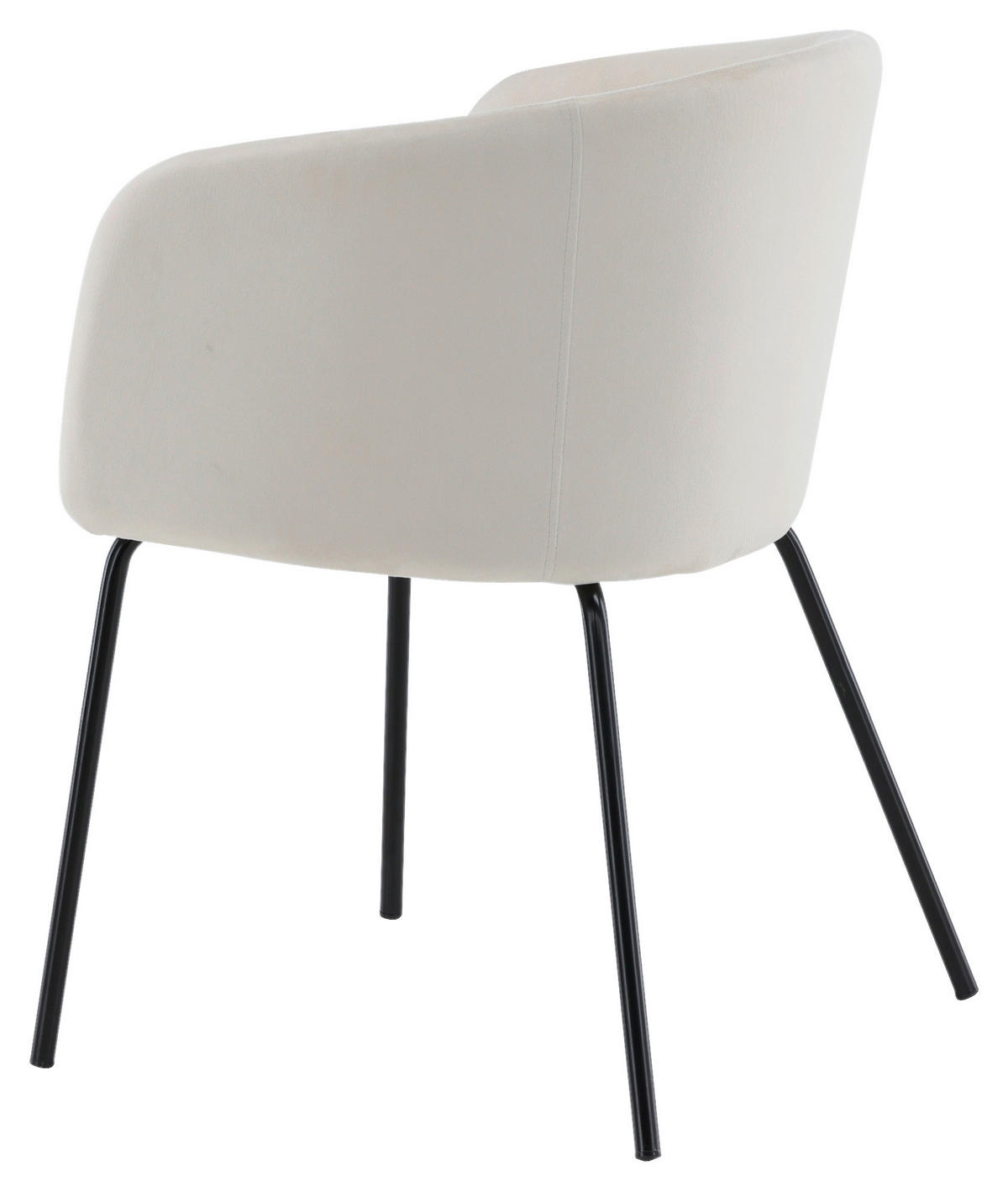 STUHL  in Eisen Samt Metall, Textil  - Beige/Schwarz, Design, Holz/Textil (55/78/55cm) - Livetastic