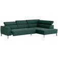ECKSOFA Waldgrün Feincord  - Waldgrün/Schwarz, Design, Textil/Metall (280/205cm) - Xora
