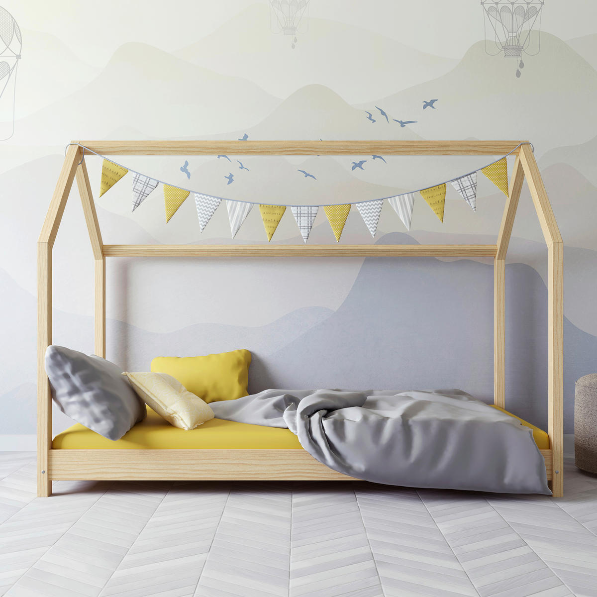 HAUSBETT 80/180 cm  in Kieferfarben  - Birkefarben/Kieferfarben, MODERN, Holz (80/180cm) - MID.YOU