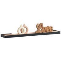 WANDBOARD Metall, Holzwerkstoff Schwarz, Eichefarben  - Eichefarben/Schwarz, Basics, Holzwerkstoff/Metall (80/3/15cm) - Xora