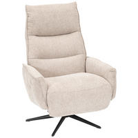 RELAXFÅTÖLJ i trä, metall, textil beige  - beige/svart, Klassisk, metall/trä (72/109/86cm) - Welnova