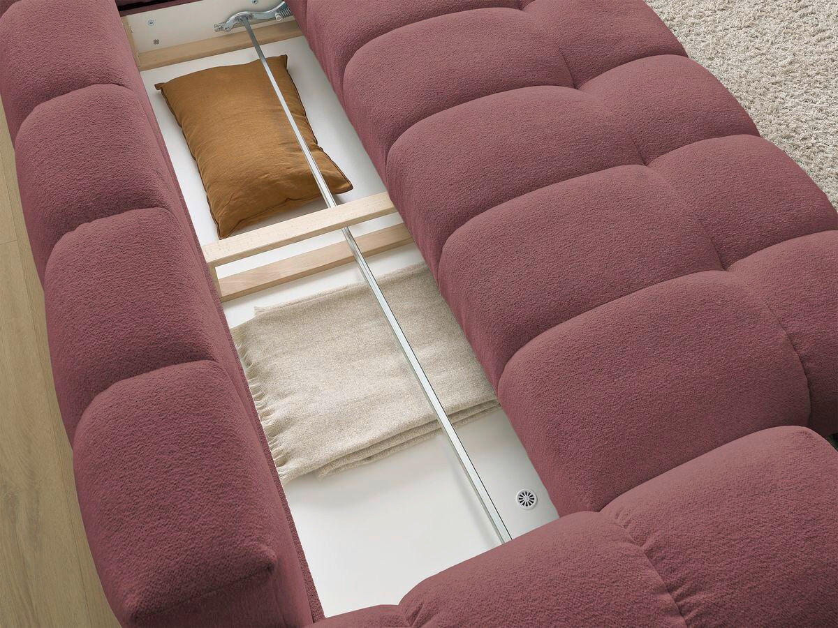 SCHLAFSOFA EVEREST  mit Armteil links, Armteil rechts Flachgewebe Rot  - Rot/Schwarz, MODERN, Kunststoff/Textil (278/115/90cm) - Livetastic