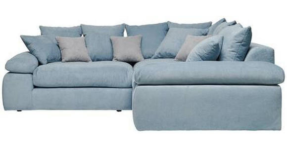 ECKSOFA in Webstoff Blau  - Blau/Schwarz, Design, Kunststoff/Textil (284/284cm) - Carryhome