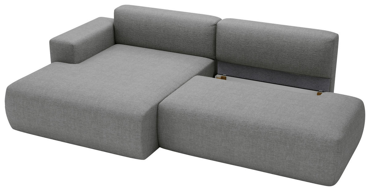 ECKSOFA Chenille Dunkelgrau  - Dunkelgrau/Schwarz, Design, Kunststoff/Textil (160/284cm) - Livetastic