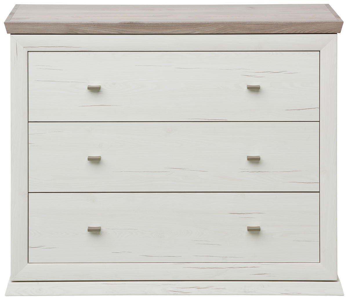 WICKELKOMMODE CAMRON 110/89,5/43 cm  - Weiss/Grau, Natur, Holzwerkstoff/Kunststoff (110/89,5/43cm) - My Baby Lou