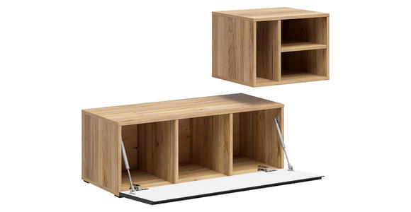 REGALELEMENT Graphitfarben, Eichefarben  135/33/40 cm  - Eichefarben/Graphitfarben, MODERN, Holzwerkstoff (135/33/40cm) - Carryhome