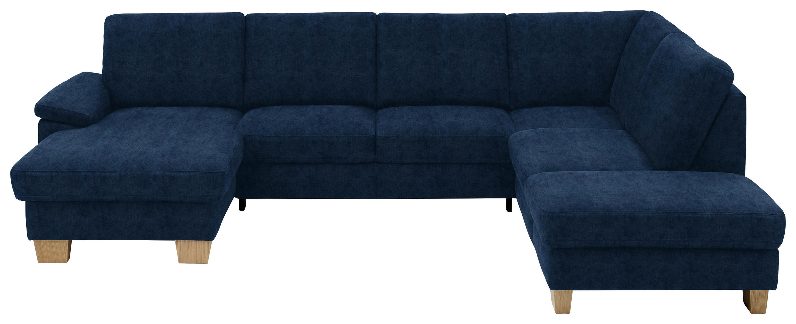 WOHNLANDSCHAFT in Velours Dunkelblau  - Eichefarben/Dunkelblau, Konventionell, Holz/Textil (167/316/235cm) - Beldomo System