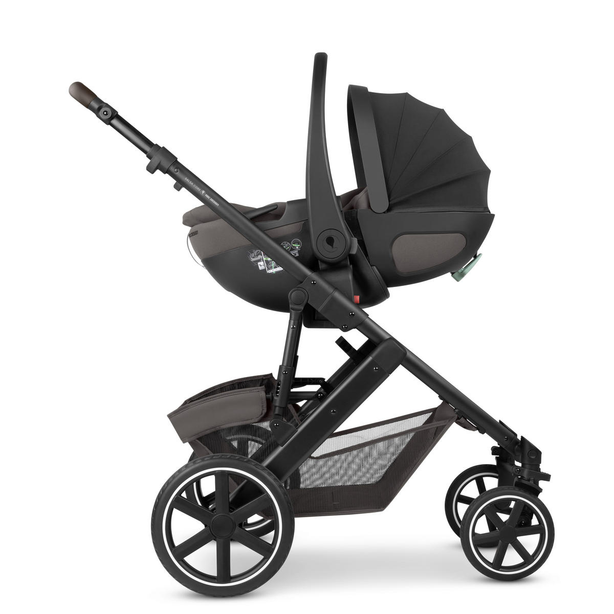 KINDERWAGENSET  Salsa Core All in One  Falcon  - Graubraun/Schwarz, Basics, Textil/Metall (63/123/97cm) - ABC Design