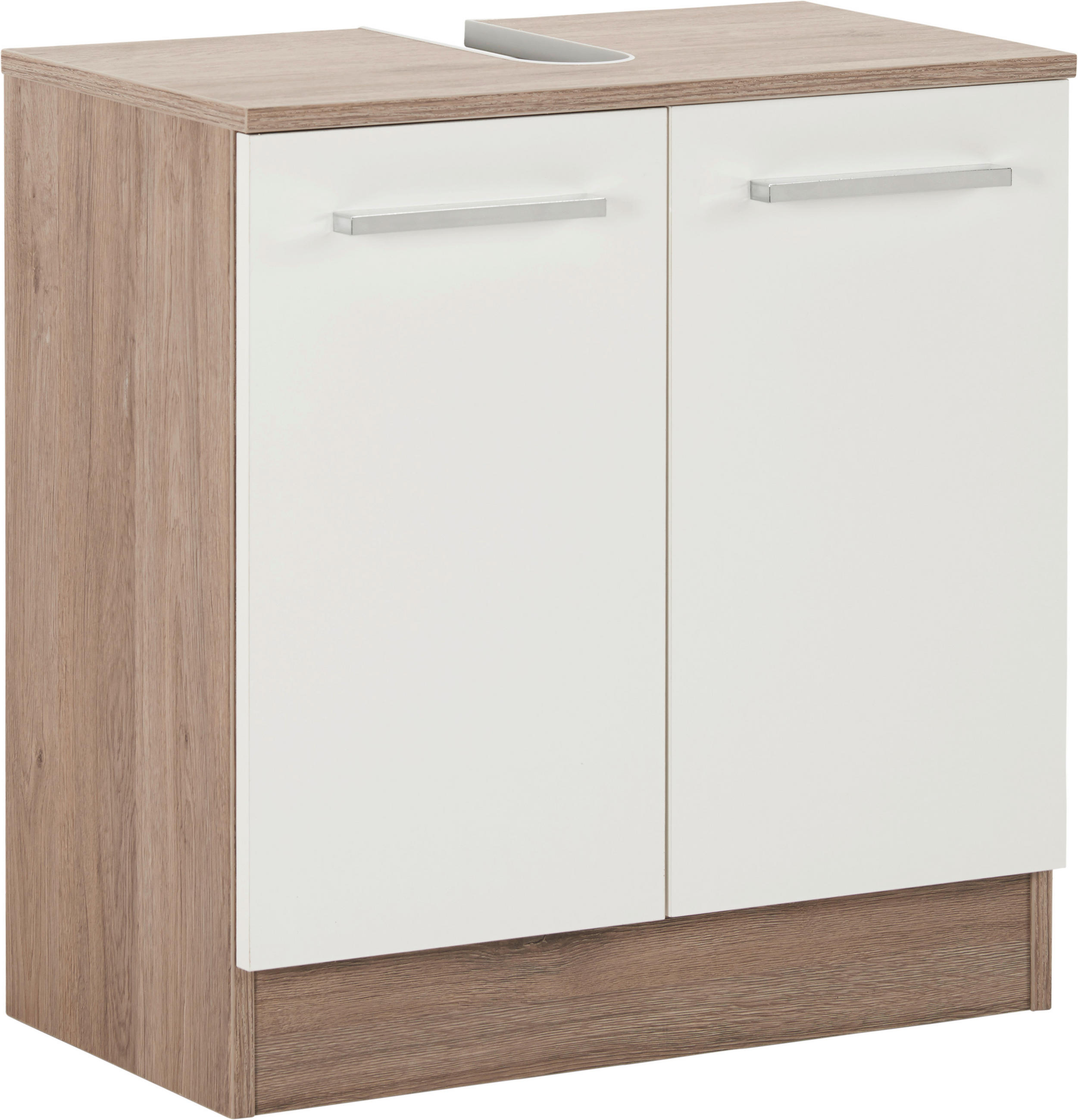 SKŘÍŇKA POD UMYVADLO, dub San Remo - bílá/dub San Remo, Design, kompozitní dřevo (60/62/33cm) - Xora