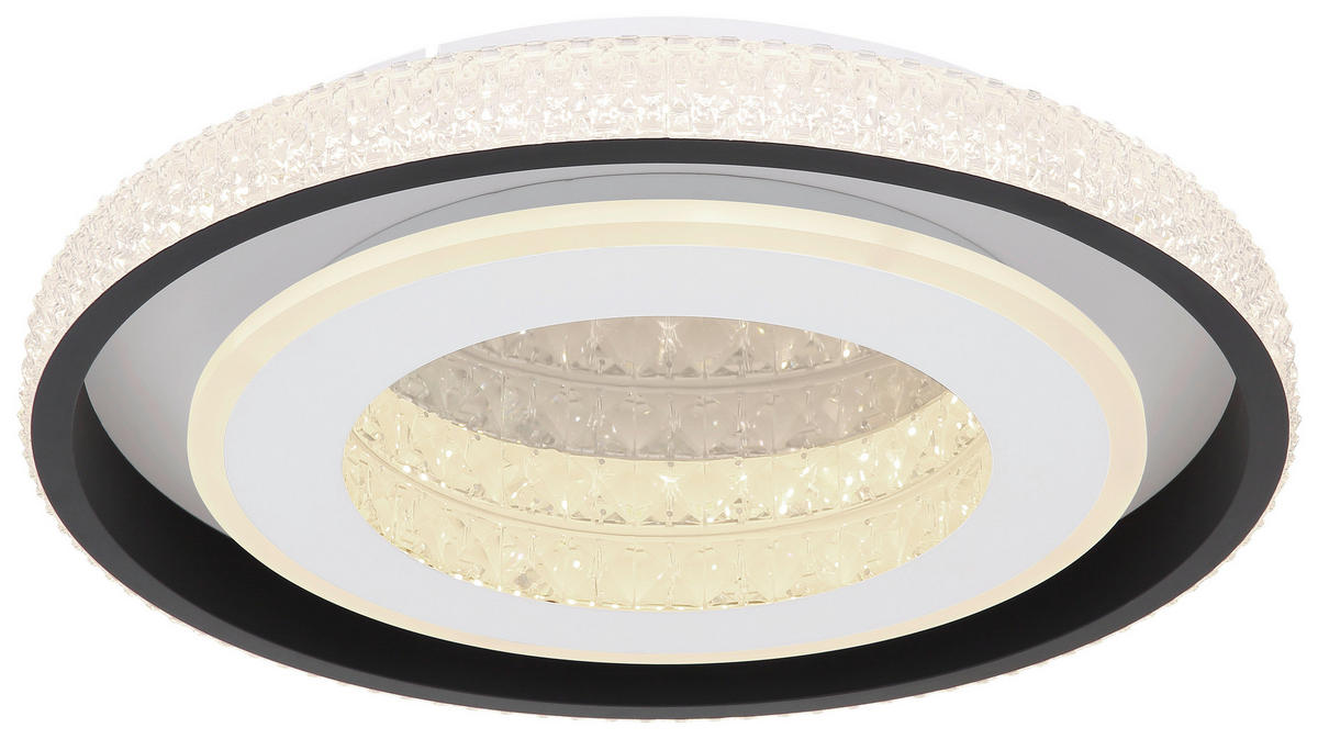 DECKENLEUCHTE 50/8 cm   - Klar/Opal, Basics, Kunststoff/Metall (50/8cm) - Globo