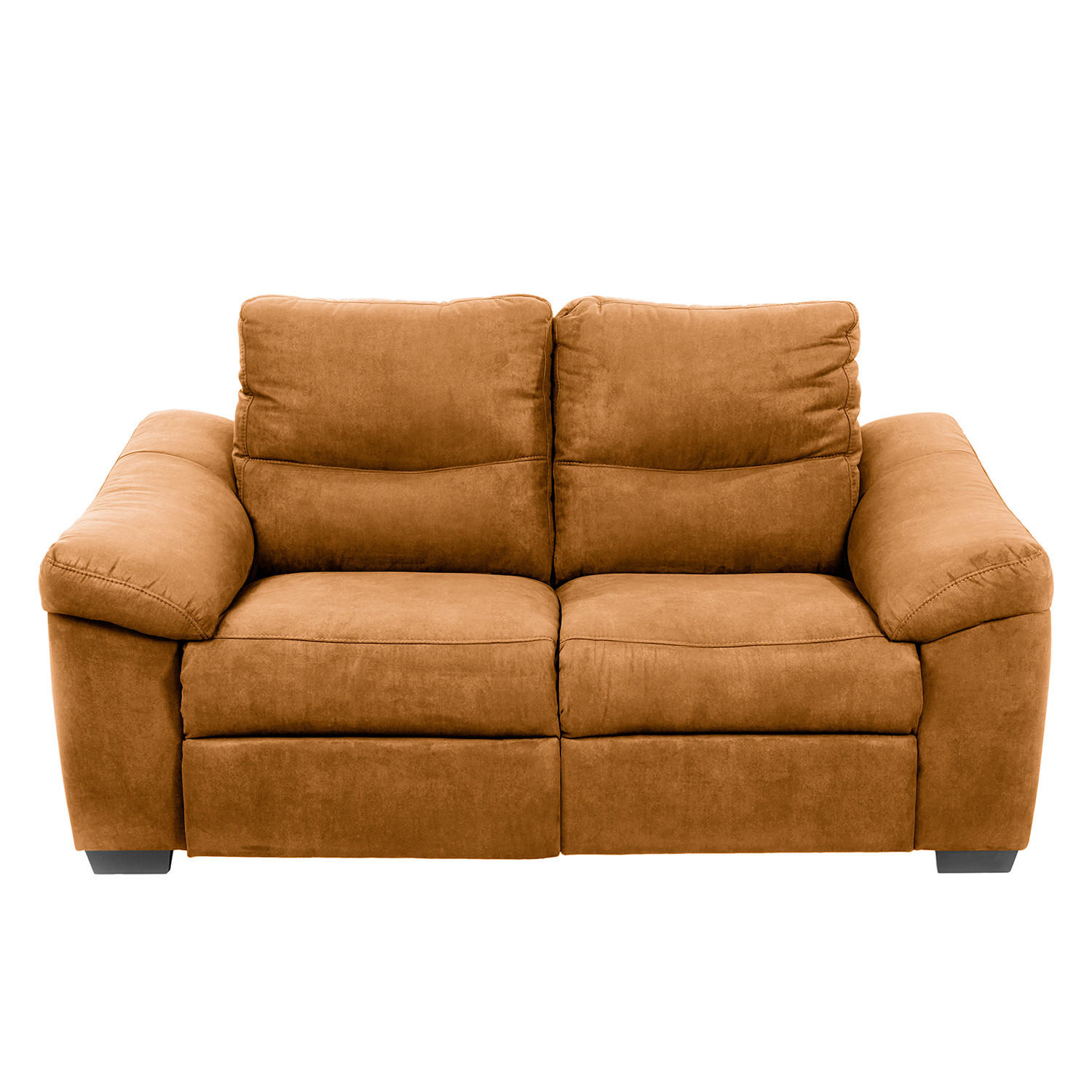 2-SITZER-SOFA HAMPTON in Flachgewebe Cognac Landhaus  - Cognac/Schwarz, Design, Holz/Textil (174/97/97cm) - Livetastic