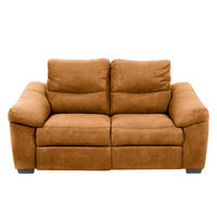 2-SITZER-SOFA HAMPTON in Flachgewebe Cognac Landhaus  - Cognac/Schwarz, Design, Holz/Textil (174/97/97cm) - Livetastic