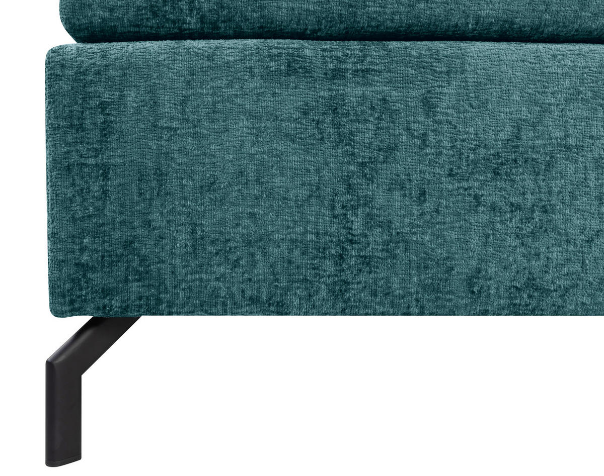 BOXSPRINGBETT 140/200 cm  in Petrol  - Petrol/Schwarz, Design, Textil/Metall (140/200cm) - Esposa