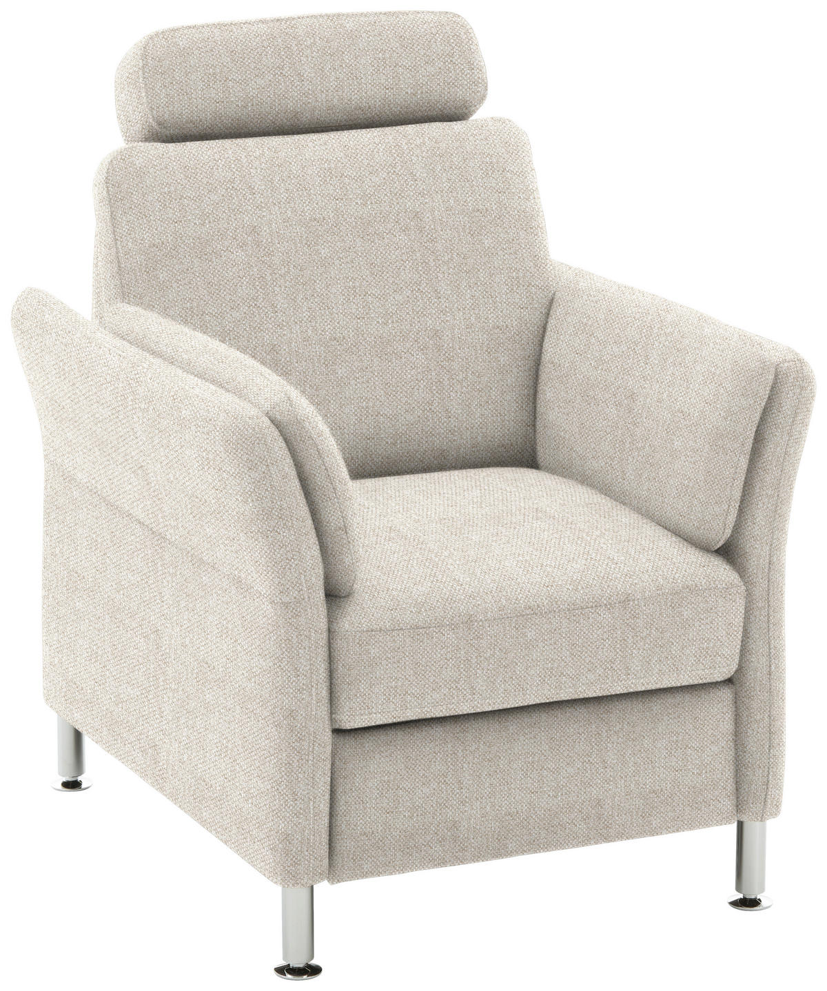 SESSEL in Flachgewebe Beige  - Chromfarben/Beige, Konventionell, Textil/Metall (86/87/93cm) - Beldomo System