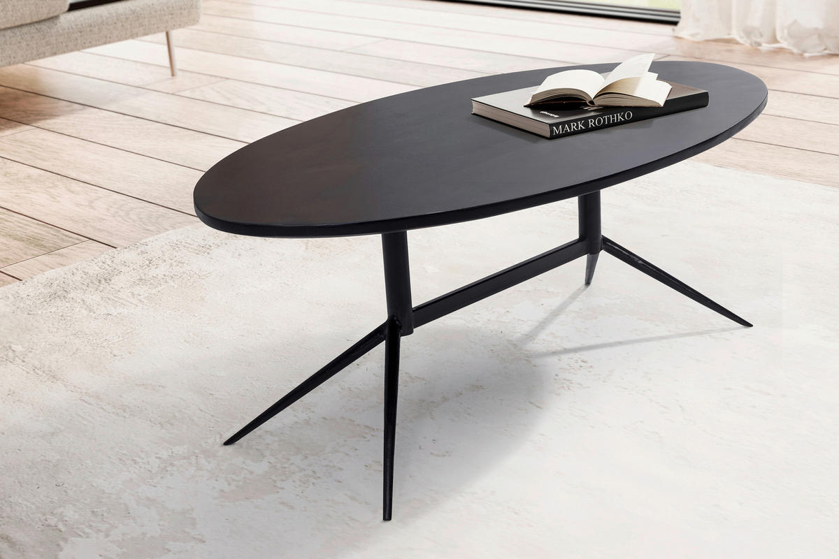 COUCHTISCH in Holz 90/50/35 cm  - Schwarz, Design, Holz/Metall (90/50/35cm) - MID.YOU