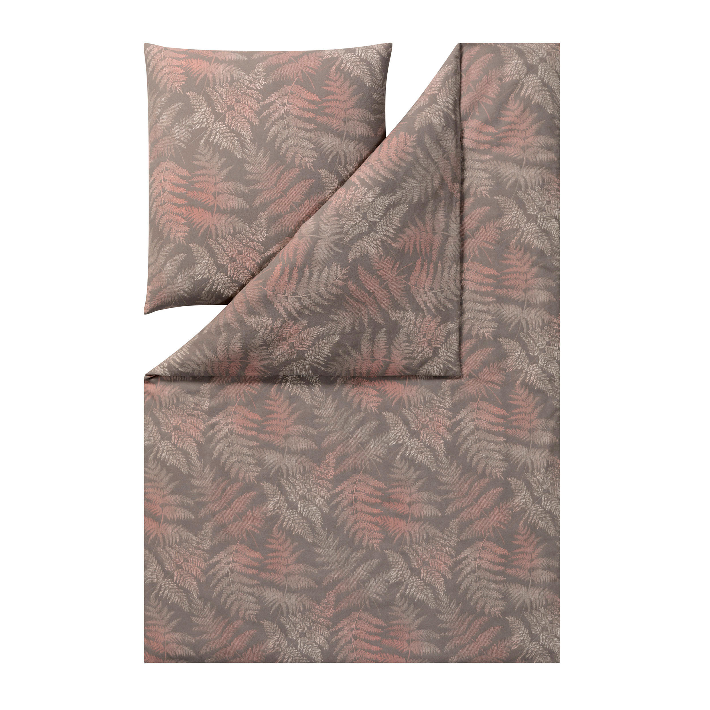 BETTWÄSCHE 2-teilig Atelier Flanell 135/200 cm  - Graubraun, Design, Textil (135/200cm) - Estella