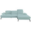 ECKSOFA in Webstoff Mintgrün  289/180 cm  - Schwarz/Mintgrün, Design, Textil/Metall (289/180cm) - Stylife